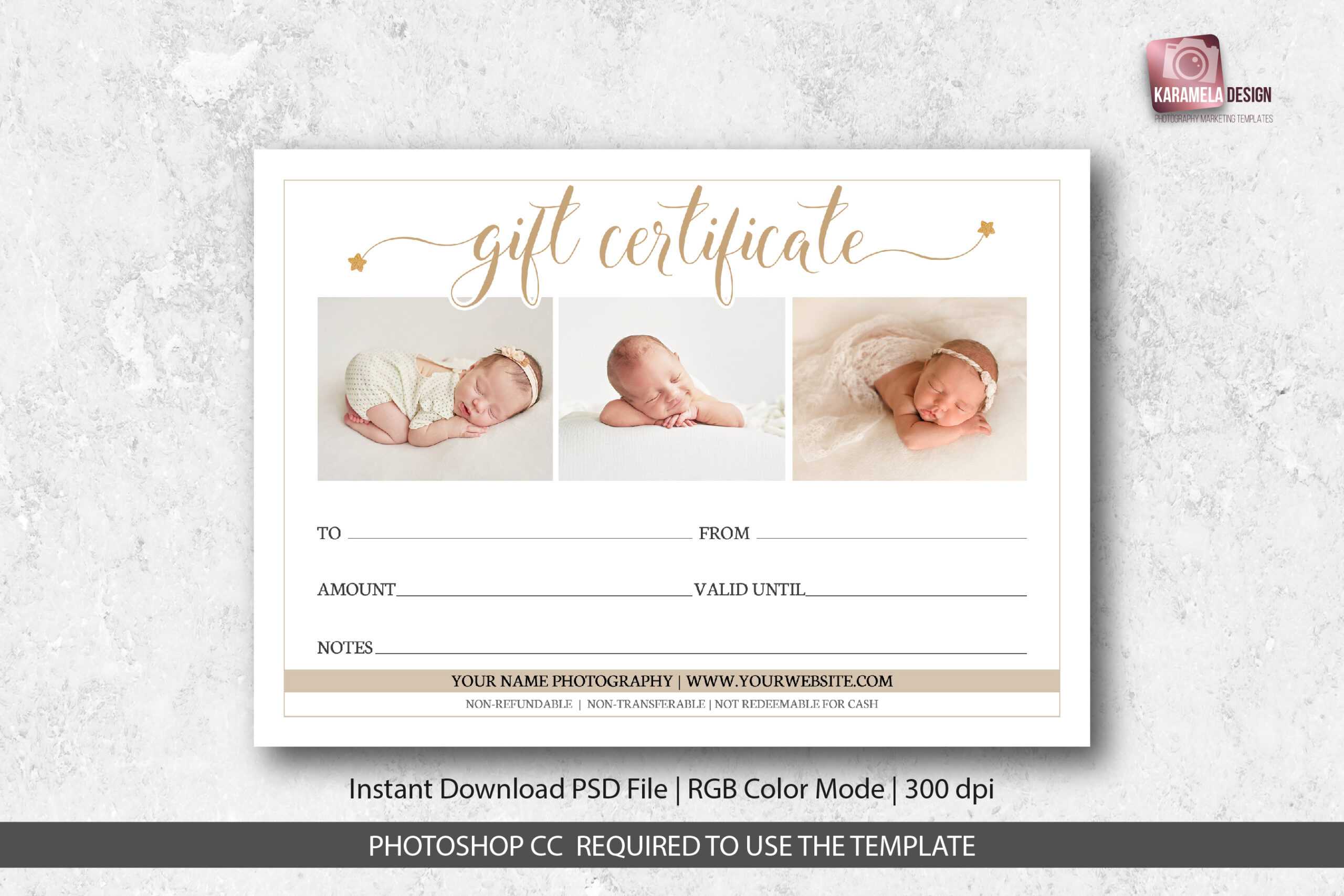 Photography Studio Gift Certificate Template Pertaining To Gift Certificate Template Photoshop