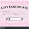 Pink Gift Certificate Template Stock Vector (Royalty Free Regarding Pink Gift Certificate Template