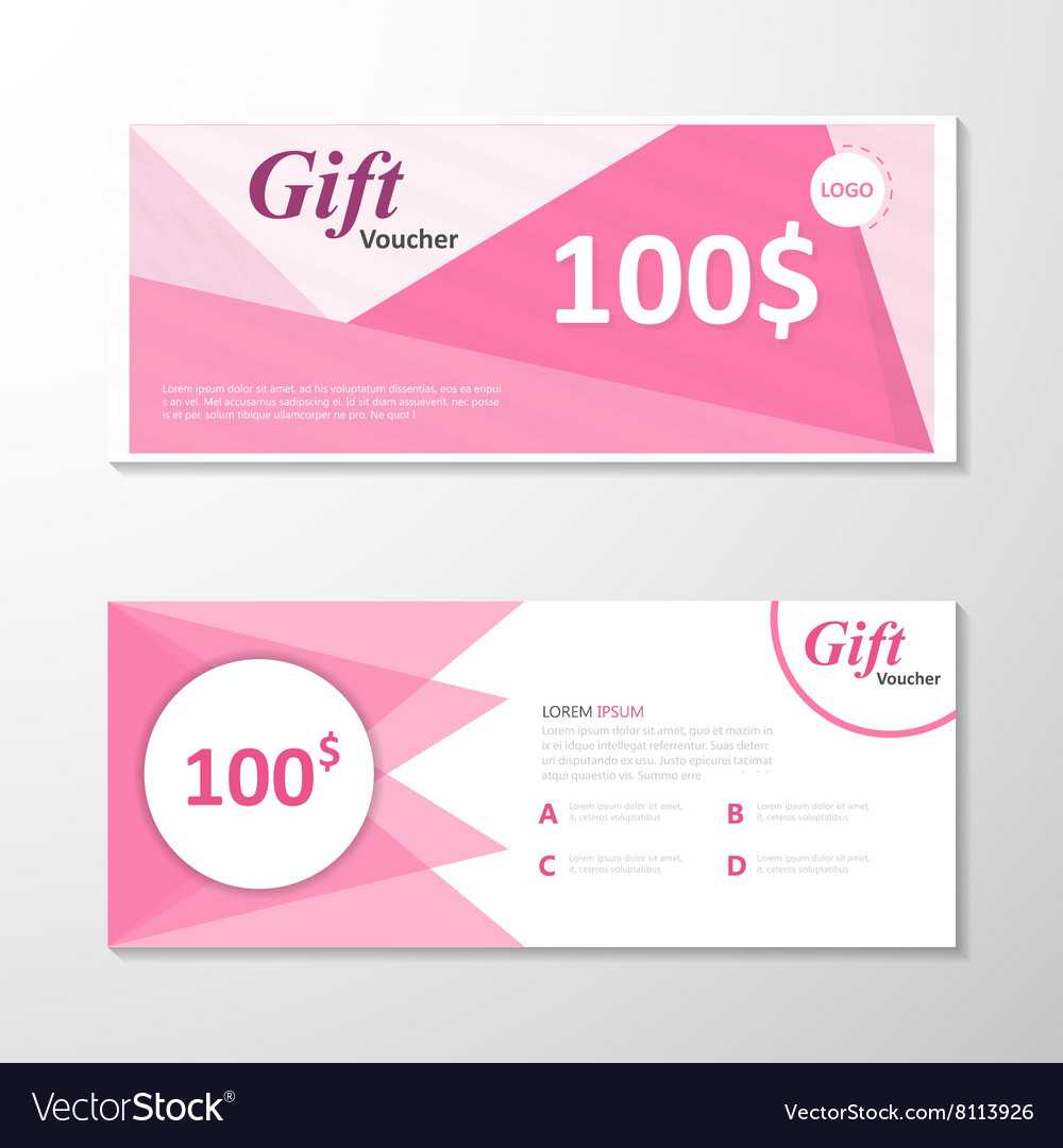 Pink Gift Voucher Template Layout Design Set Intended For Pink Gift Certificate Template