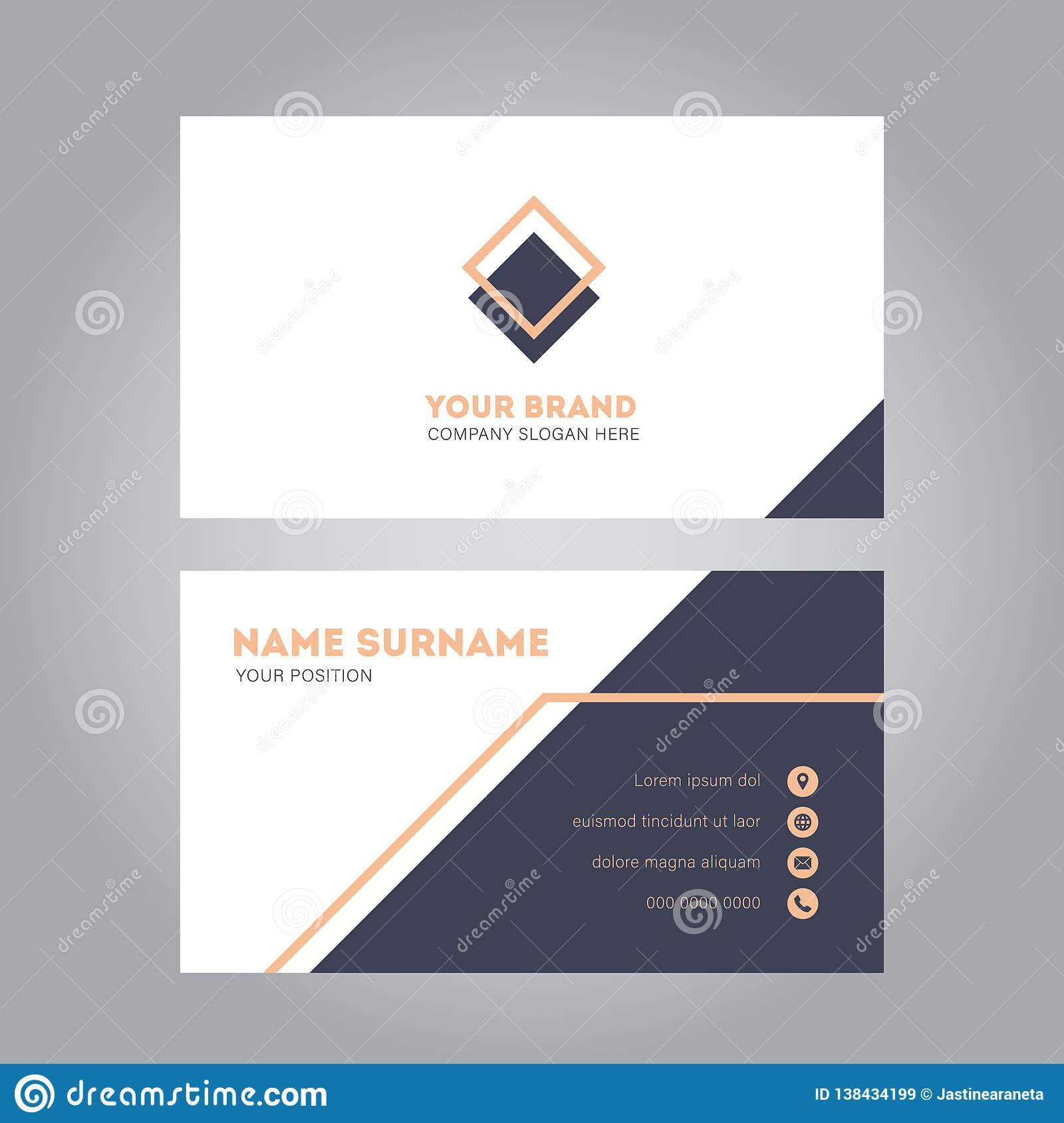 Pink Modern Business Card Design Template Stock Vector Within Modern Business Card Design Templates