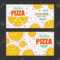 Pizza Flyer Vector Template. Two Pizza Banners. Gift Voucher Inside Pizza Gift Certificate Template