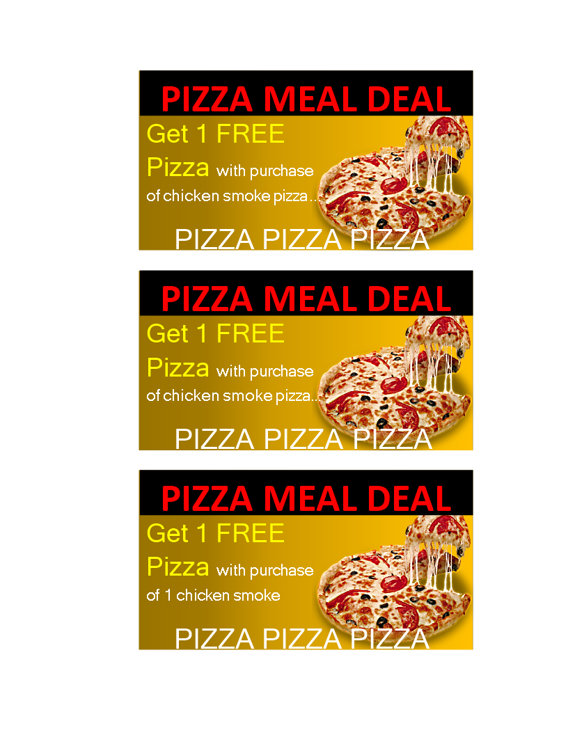 Pizza Or Meal Delivery Coupon | Templates At For Pizza Gift Certificate Template