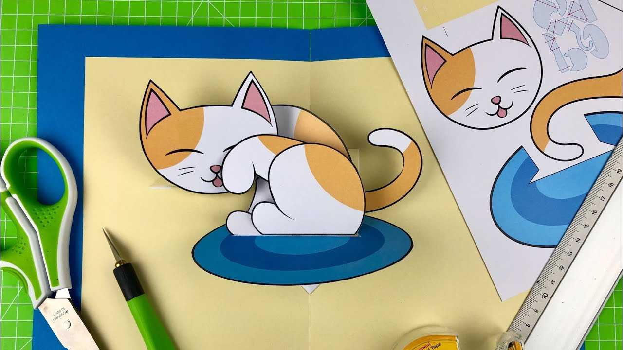 Pop Up Kitten – Pop Up Card Tutorial With Free Template (Download Link In  Description) With Free Pop Up Card Templates Download