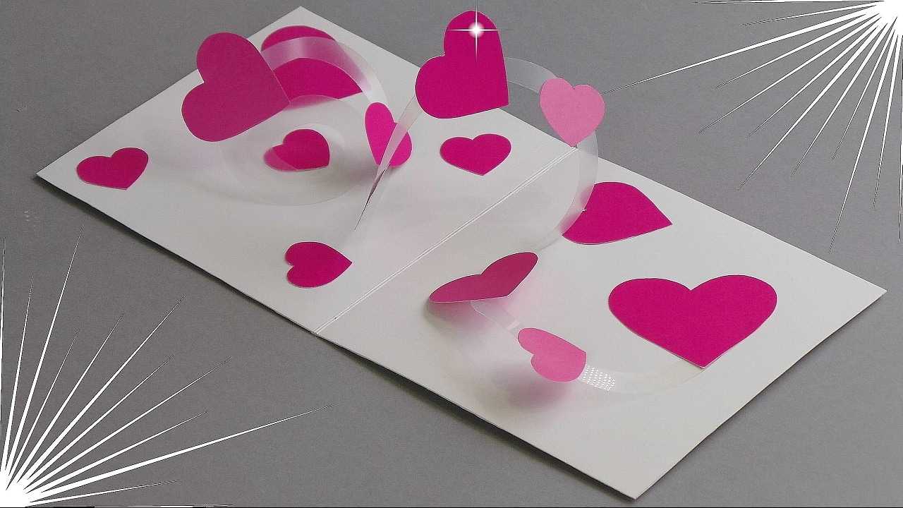 Pop Up Valentine Cards Diy | Vallentine Gift Card In Twisting Hearts Pop Up Card Template