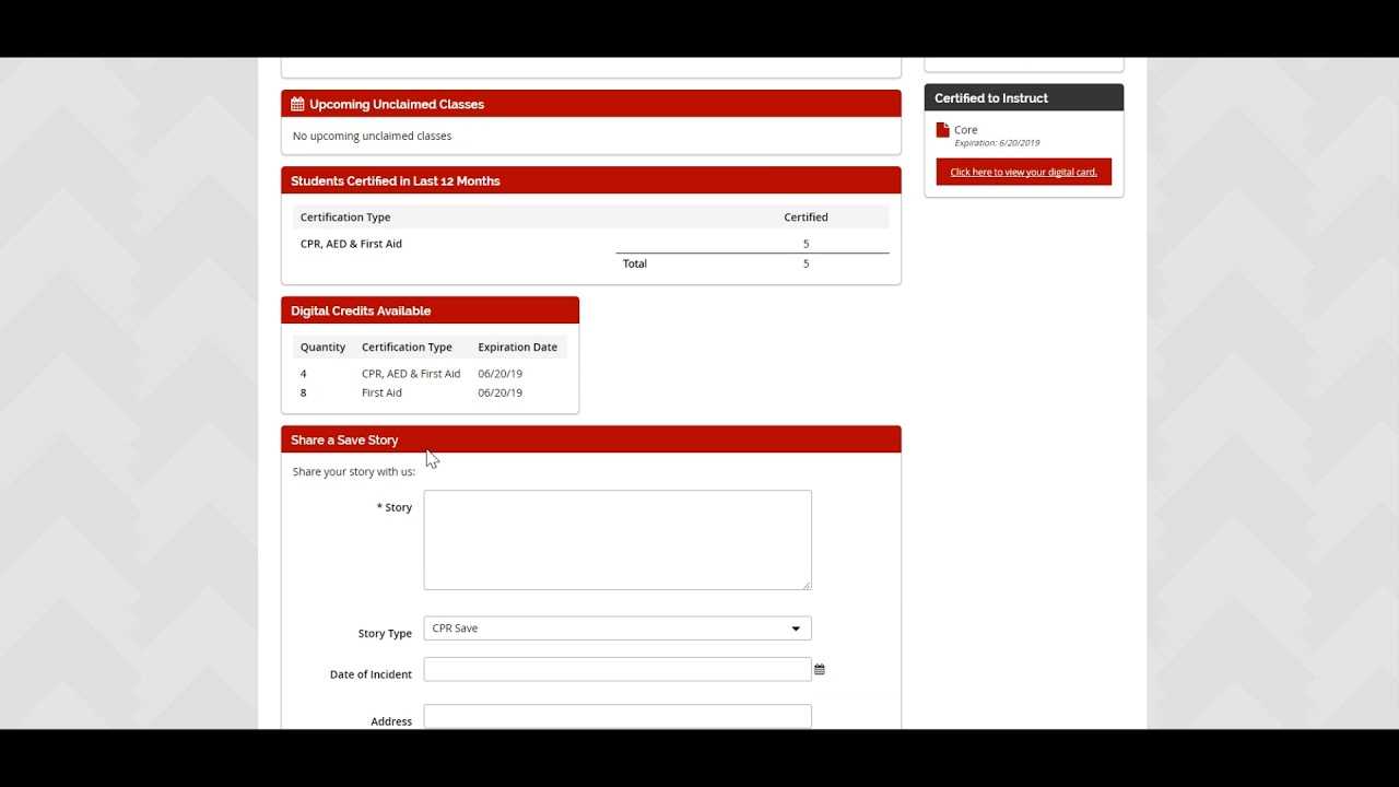 Portal Instructions – Ems Safety In Cpr Card Template
