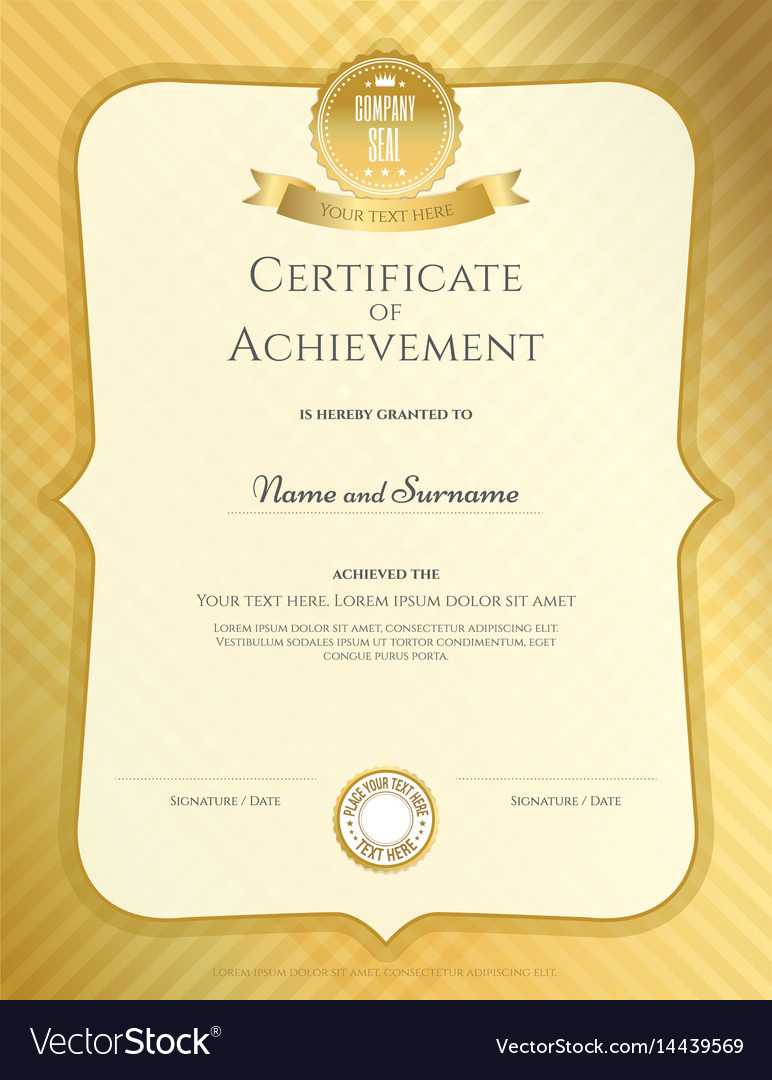 Portrait Certificate Of Achievement Template In Within Blank Certificate Of Achievement Template