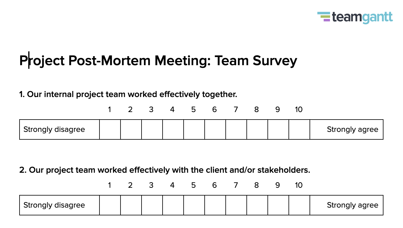Post Mortem Meeting Template And Tips | Teamgantt In Post Mortem Template Powerpoint