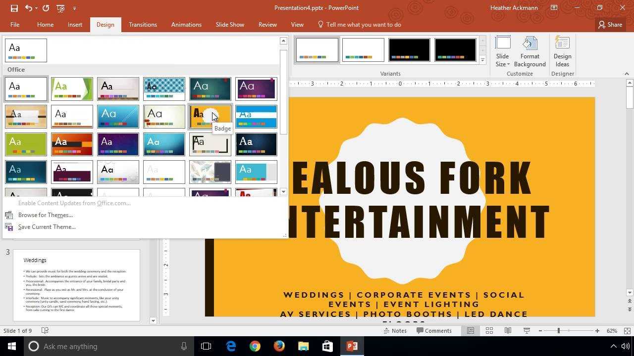 Powerpoint 2016 – Learn How To Change Themes And Variants Regarding How To Change Powerpoint Template