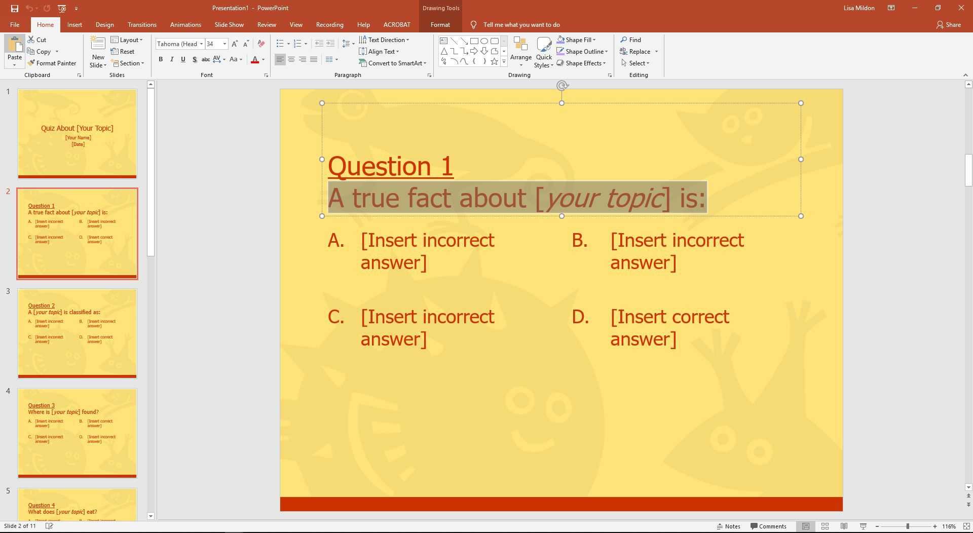 Powerpoint Template For A Multiple Choice Quiz Inside Powerpoint Quiz Template Free Download
