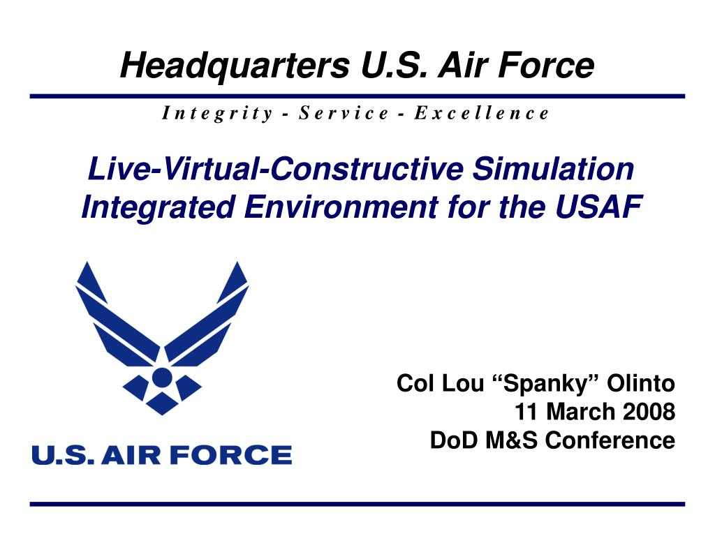Ppt – Live Virtual Constructive Simulation Integrated Within Air Force Powerpoint Template