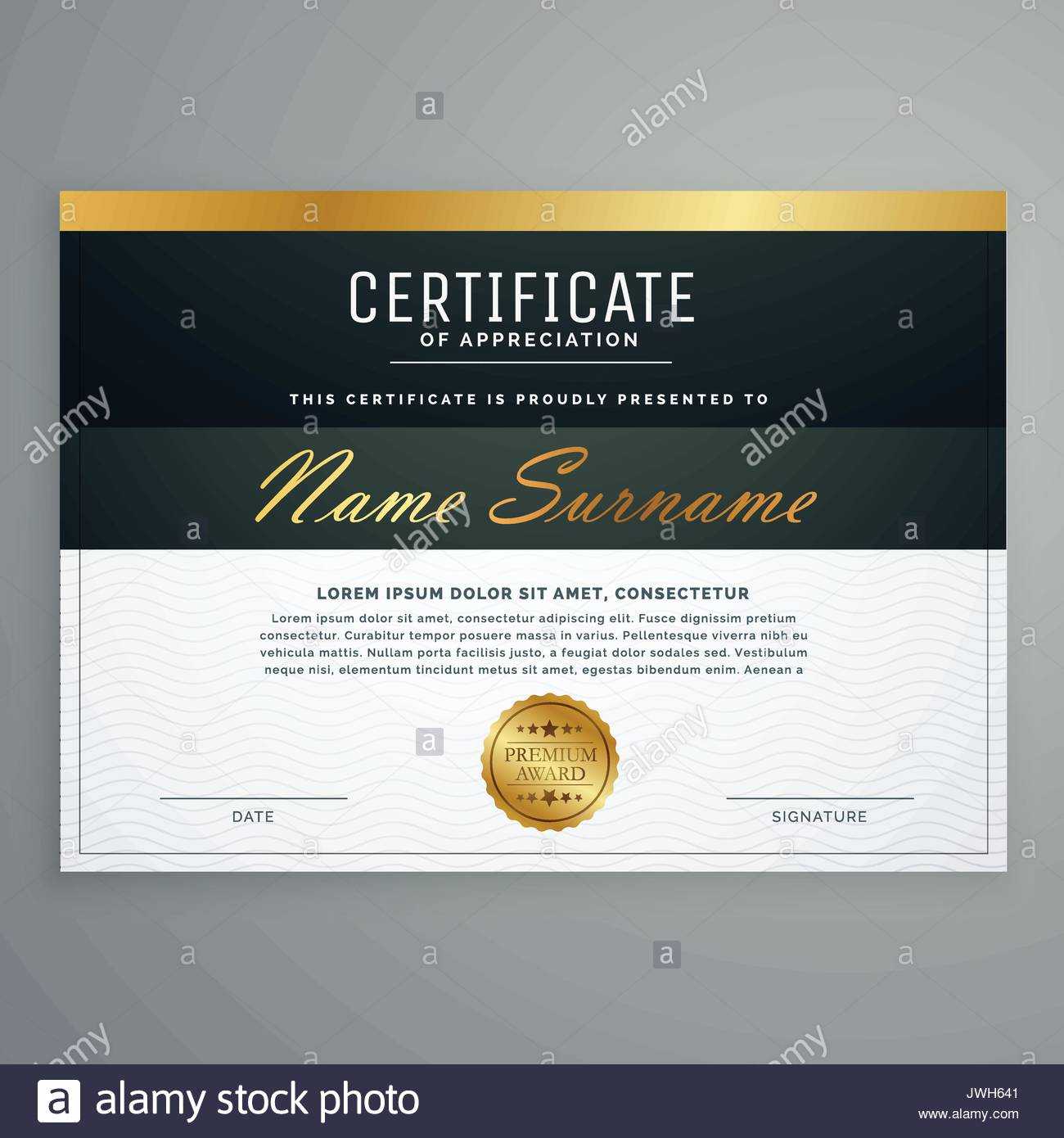 Premium Certificate Design. Diploma Award Vector Template Pertaining To Award Certificate Design Template