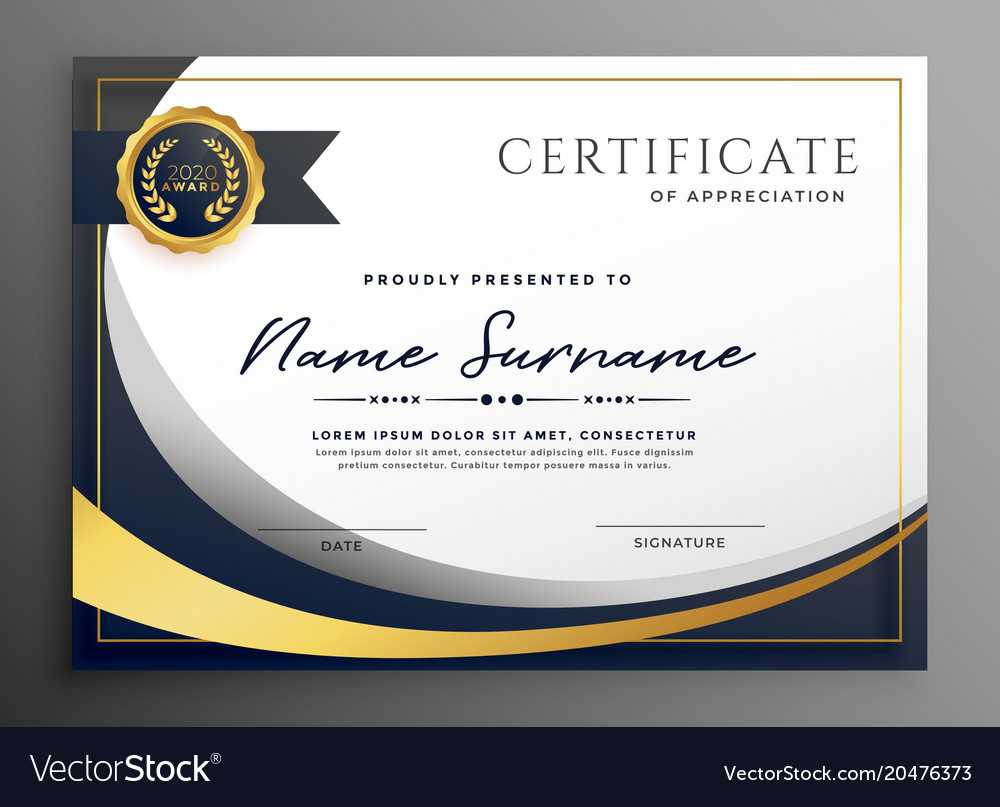 Premium Wavy Certificate Template Design In Design A Certificate Template