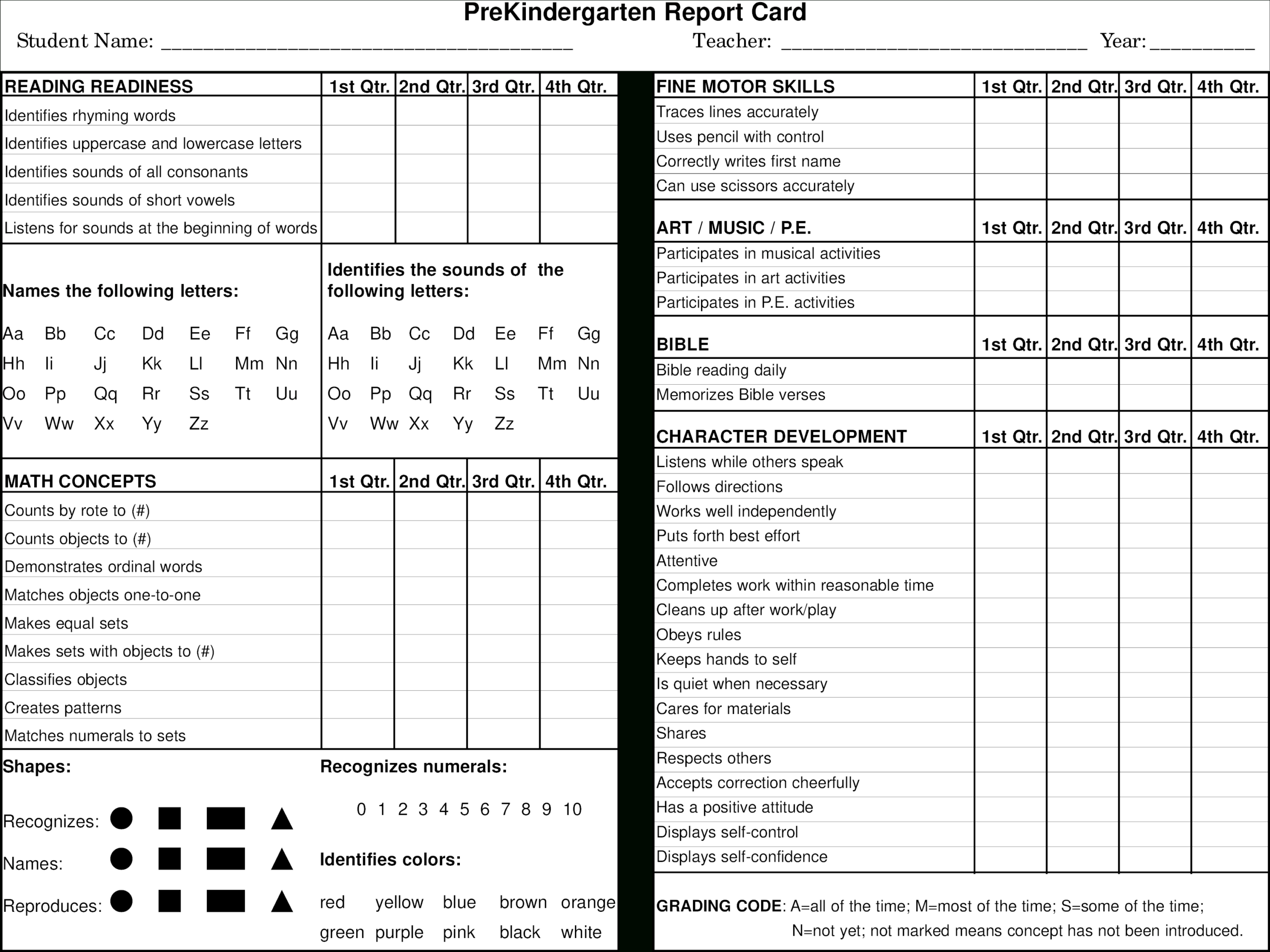 Preschool Report Card Main Image – Preschool Progress Report With Character Report Card Template