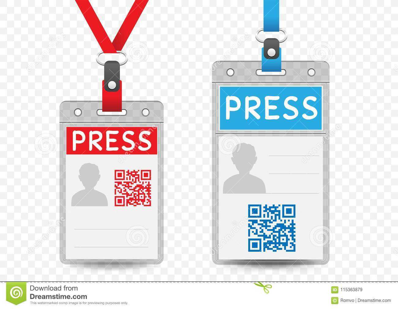 Press Vertical Badge Template Stock Vector – Illustration Of With Regard To Media Id Card Templates