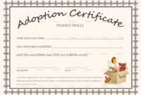 Printable Adoption Certificate That Are Satisfactory inside Child Adoption Certificate Template