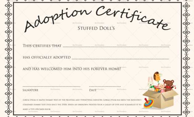 Child Adoption Certificate Template - Business ...