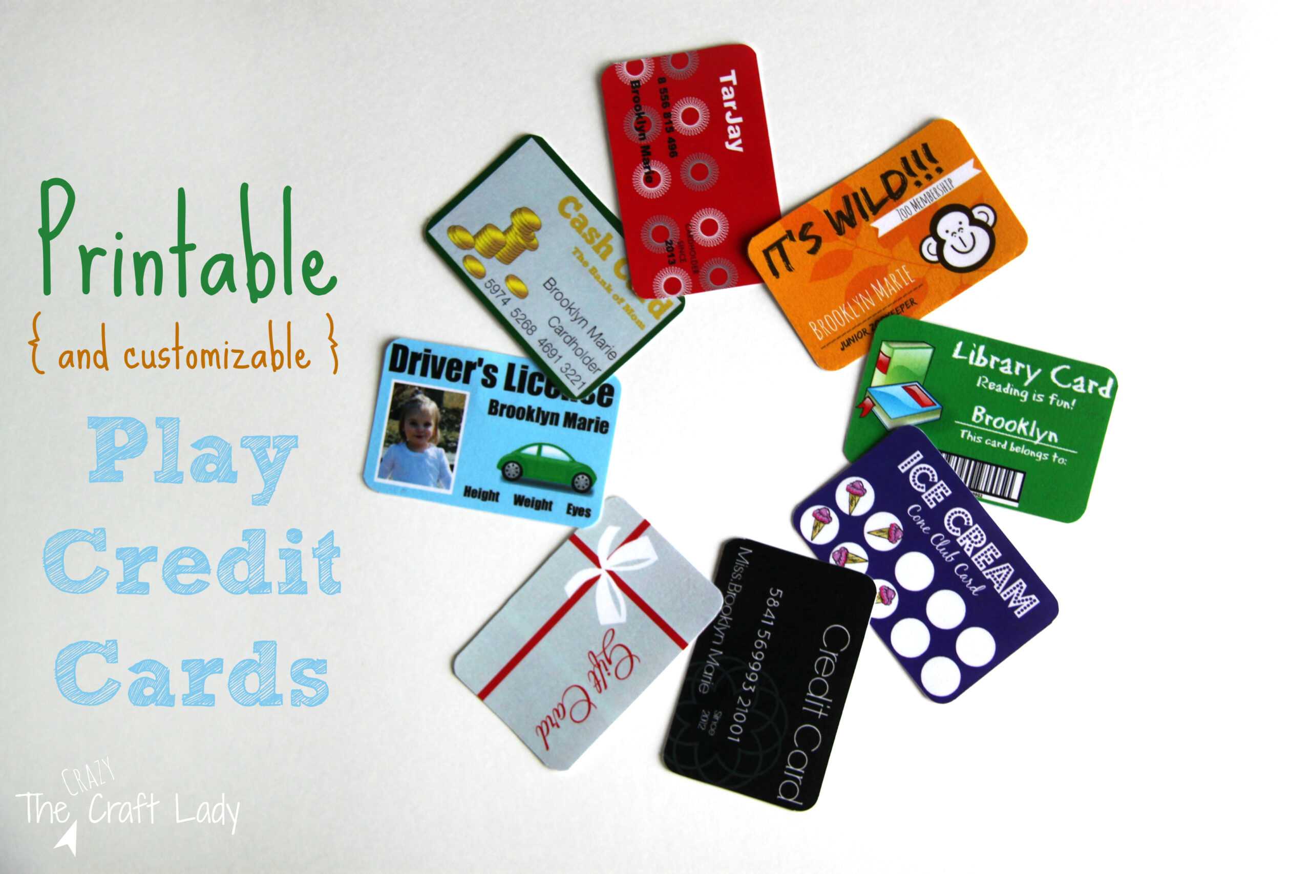 Printable (And Customizable) Play Credit Cards – The Crazy Regarding Credit Card Template For Kids