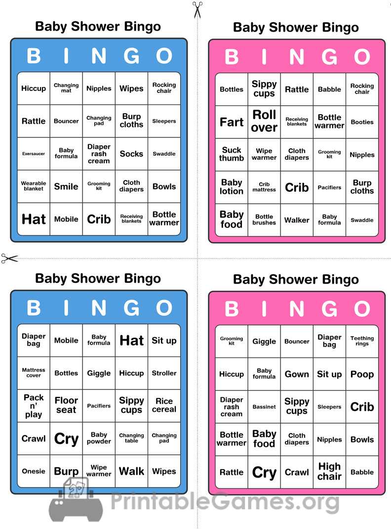 Printable Baby Shower Bingo – 50 Cards (Pink And Blue) – Printable Games Inside Bingo Card Template Word