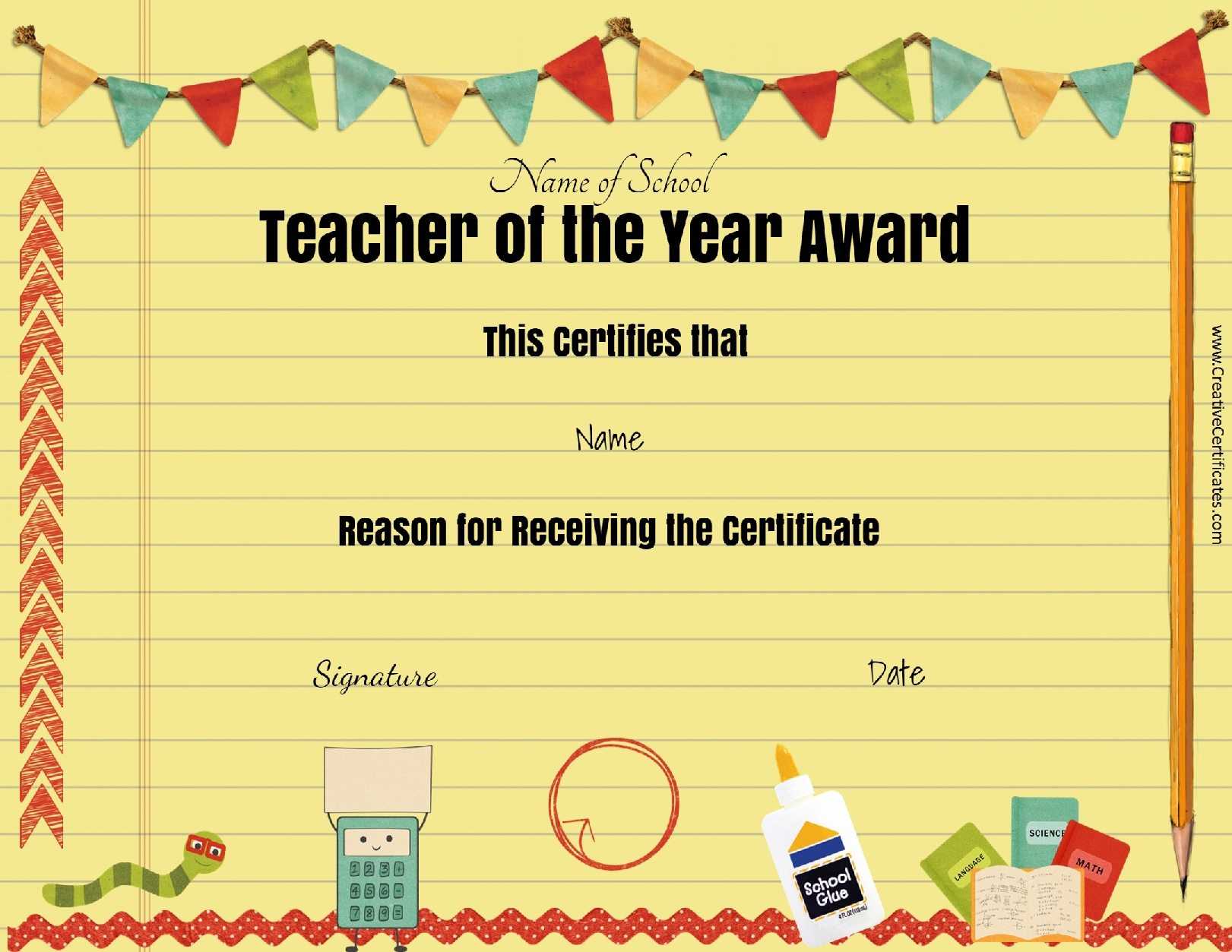 Printable Certificates For Teachers Best Teacher Awards In Teacher Of The Month Certificate Template