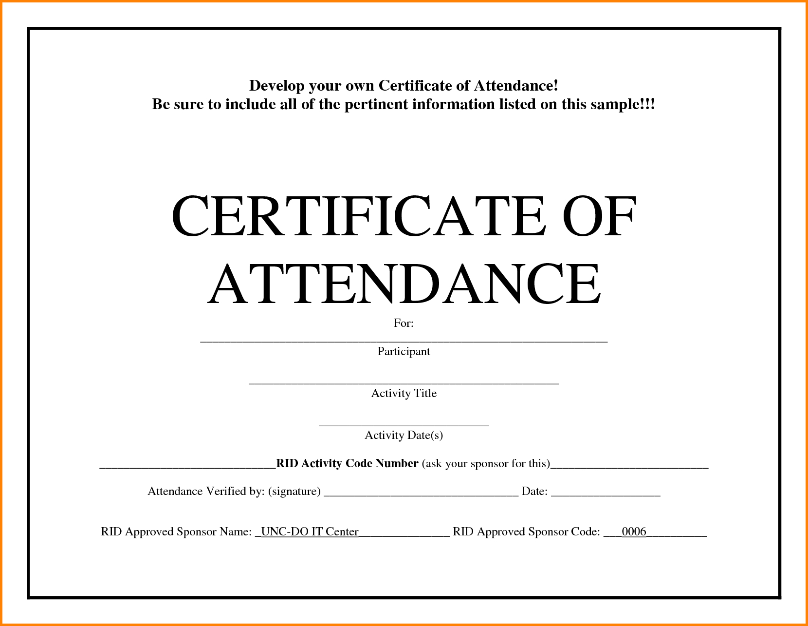 Printable Certificates Of Attendance – Falep.midnightpig.co Intended For Certificate Of Participation Template Word