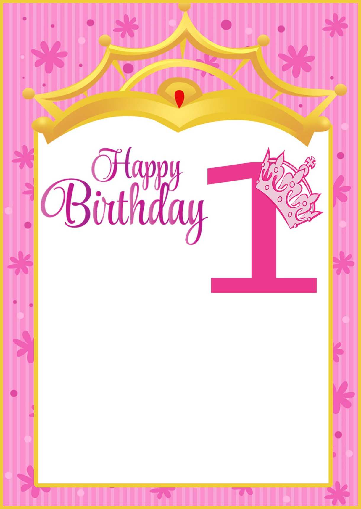 Printable First Birthday Invitation Card | Invitations Online Inside First Birthday Invitation Card Template