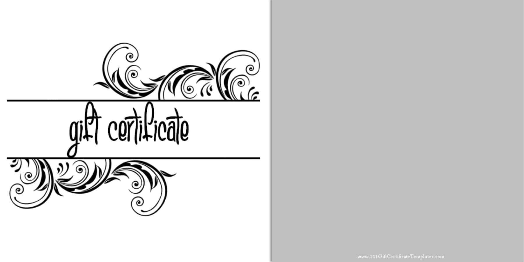 Printable Gift Certificate Templates Pertaining To Black And White Gift Certificate Template Free