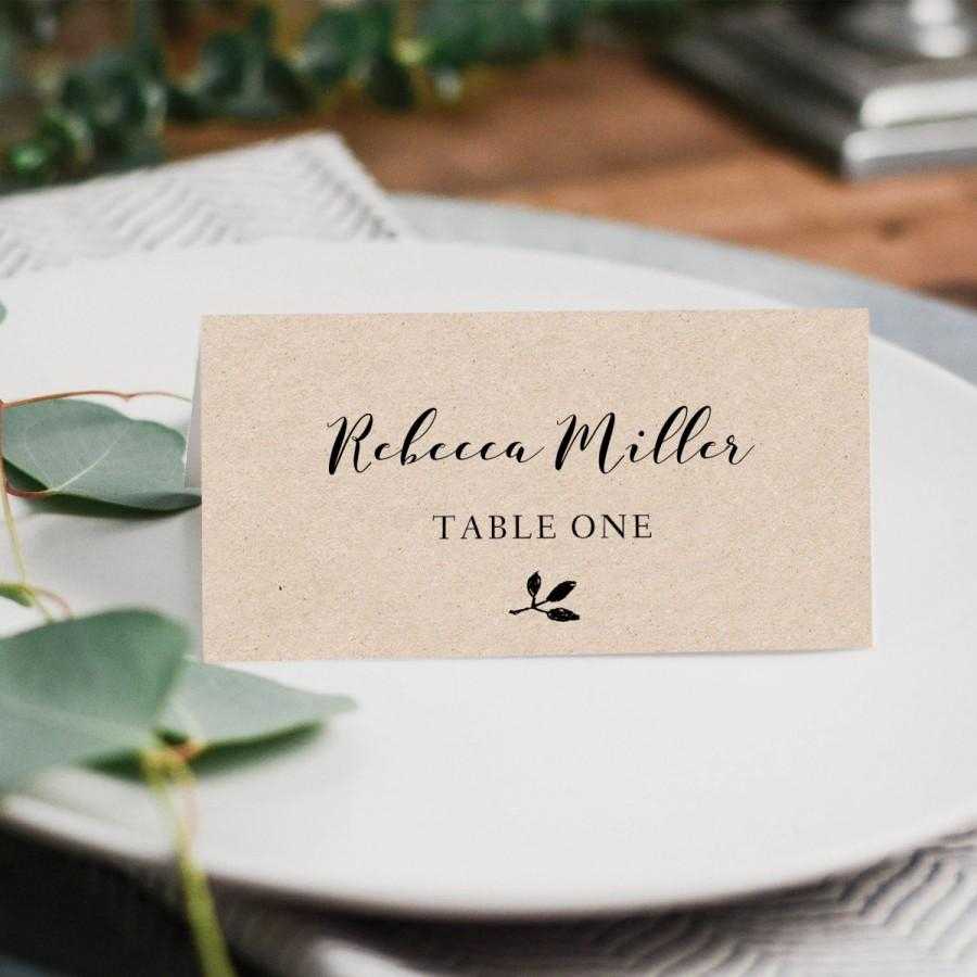 Printable Place Cards, Place Card Template, Editable Place Inside Printable Escort Cards Template