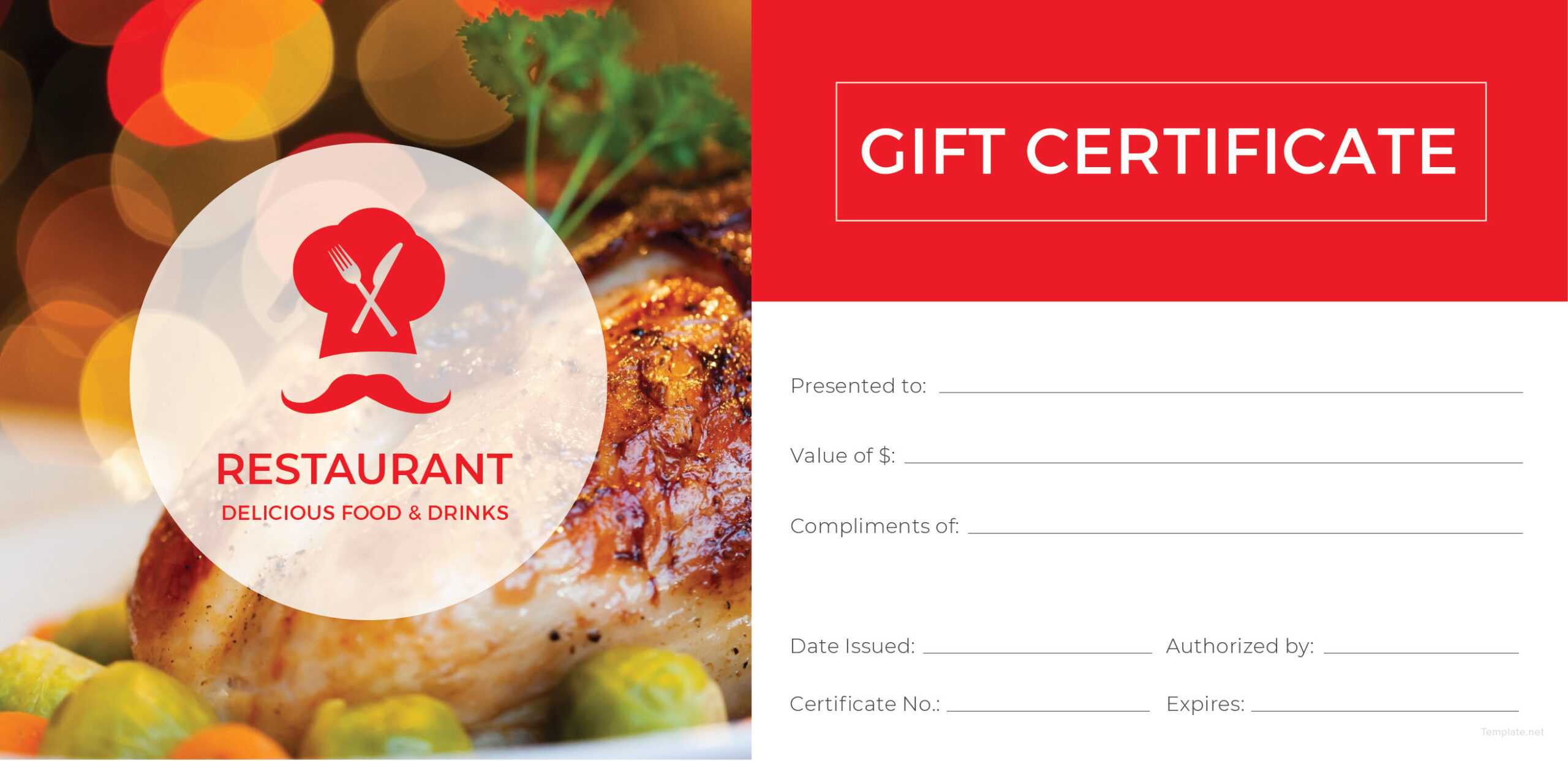 Printable Restaurant Gift Certificate | Template Business In Restaurant Gift Certificate Template