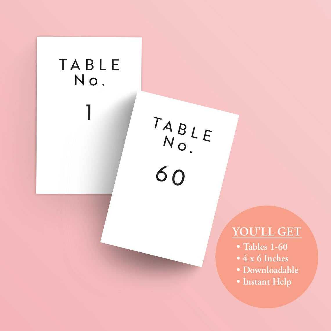 Printable Table Numbers – Wedding Table Numbers – Downloadable – Numbers  Template – Numbers Cards – Table Cards – Table Signs – Assignment – Within Table Number Cards Template