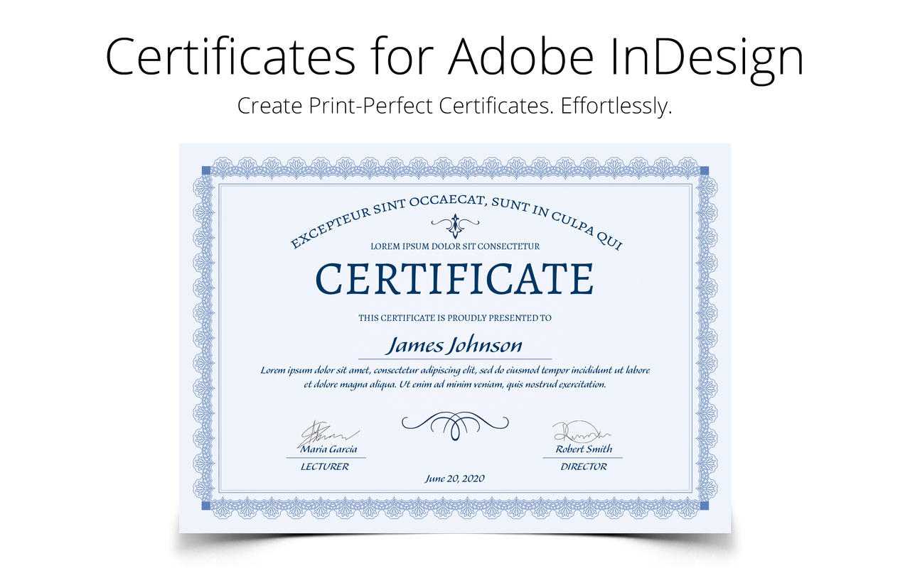 Printperfect – Certificate Templates For Indesign In Indesign Certificate Template