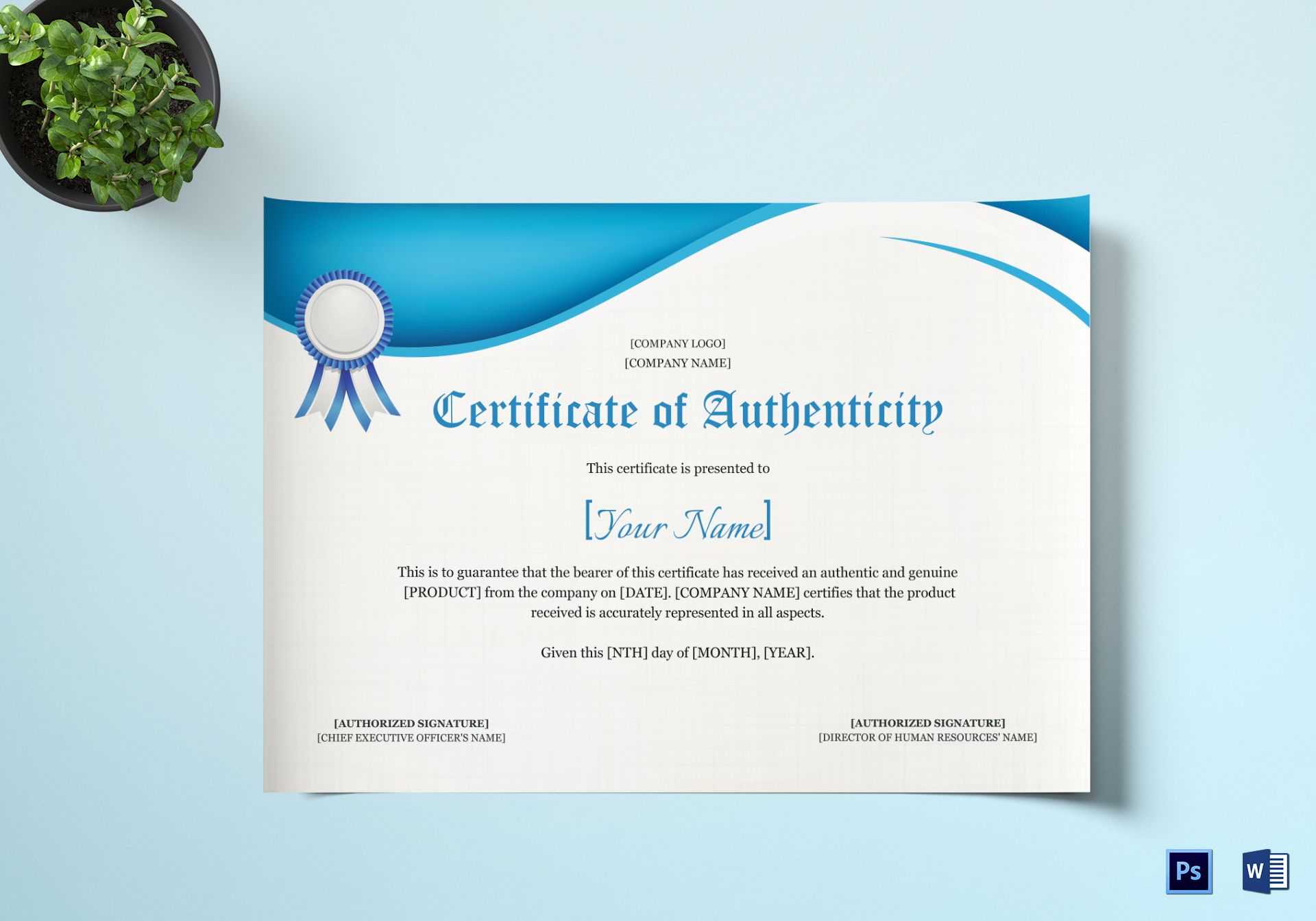 Product Authenticity Certificate Template In Certificate Of Authenticity Template