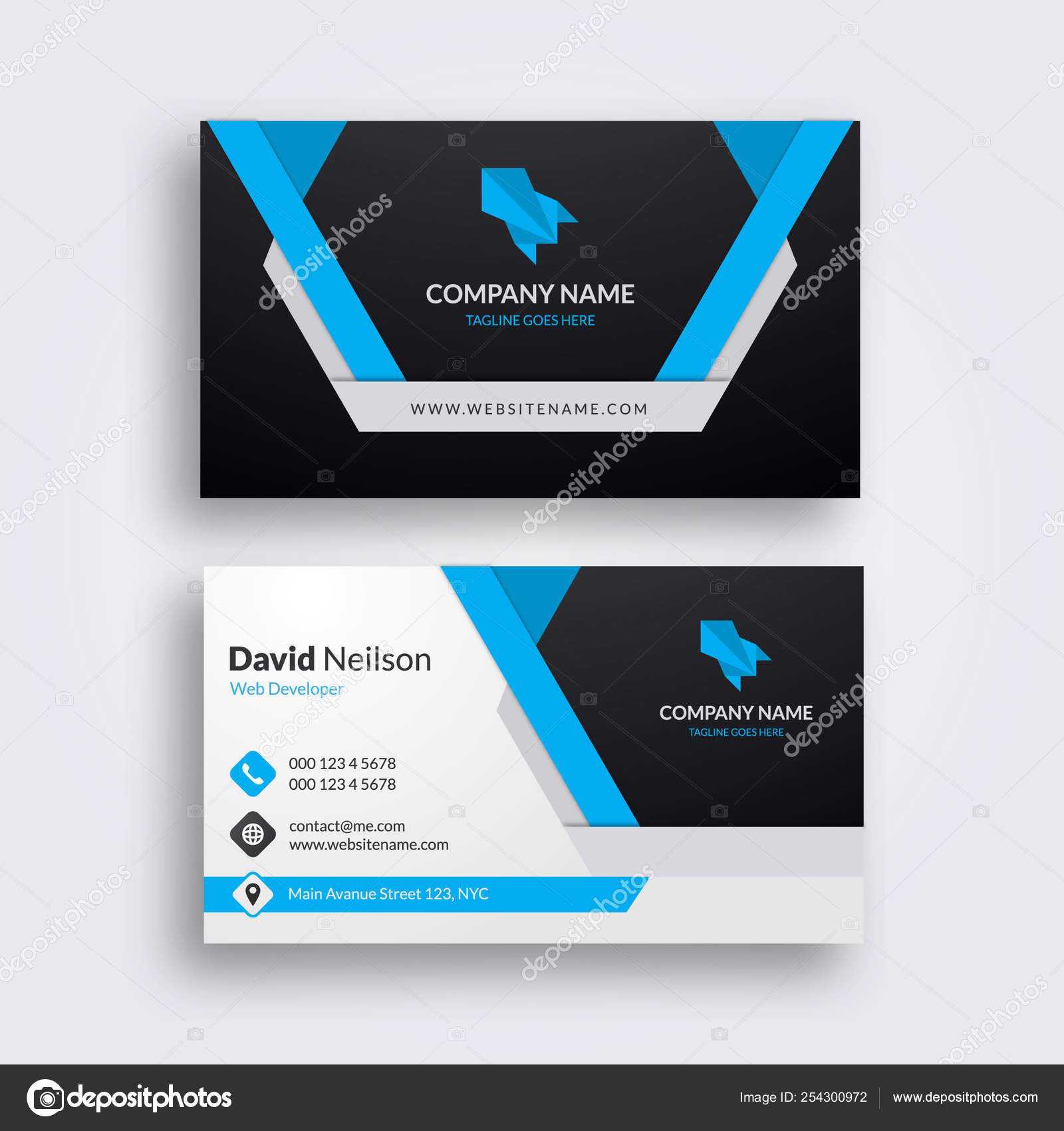Professional Abstract Business Card Clean Fresh Design Within Visiting Card Illustrator Templates Download