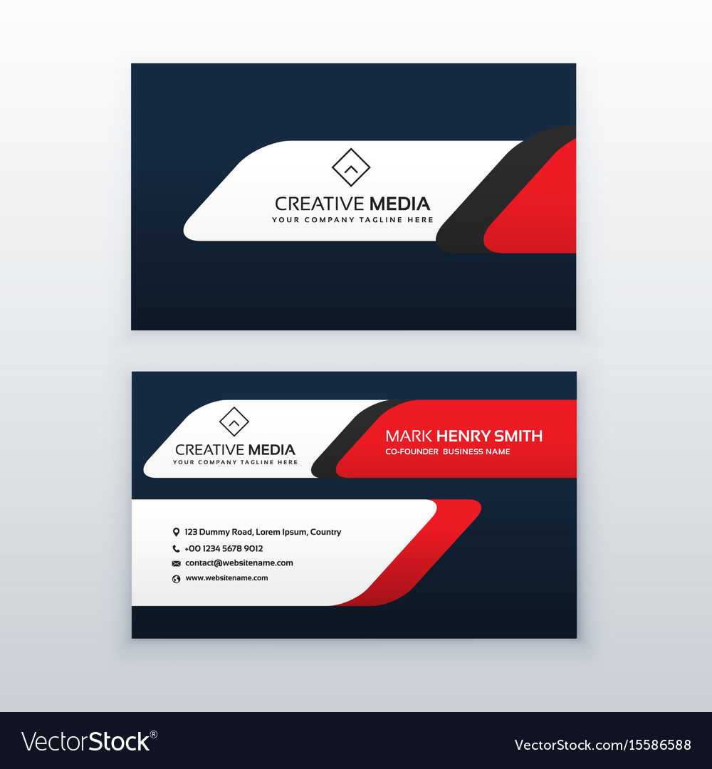 Professional Business Card Design Template In Red In Professional Business Card Templates Free Download
