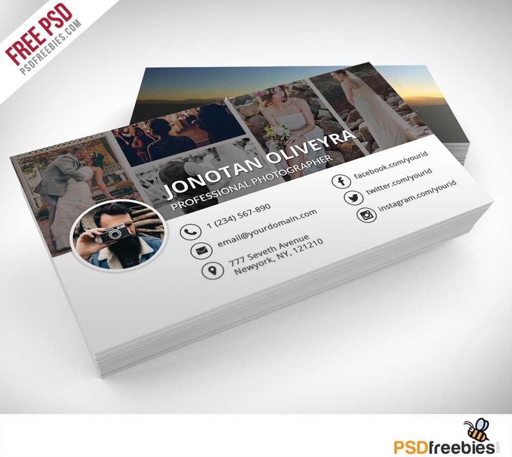 Professional Photographer Business Card Psd Template Freebie With Photography Business Card Template Photoshop