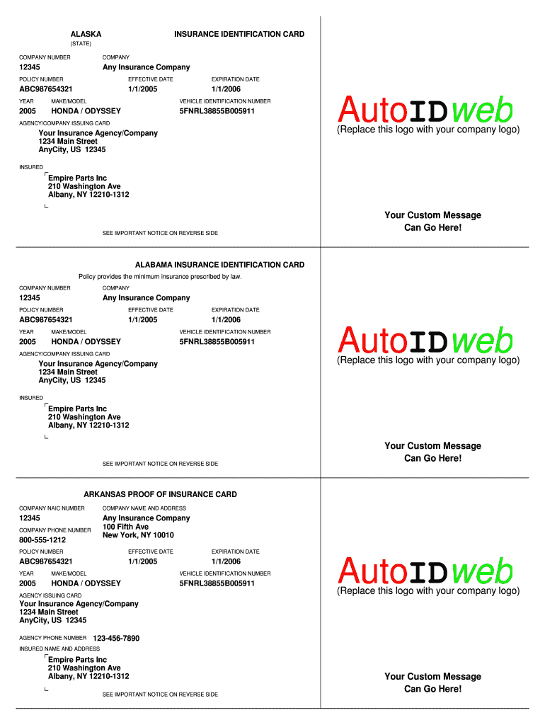 Progressive Insurance Card – Fill Online, Printable Inside Car Insurance Card Template Free