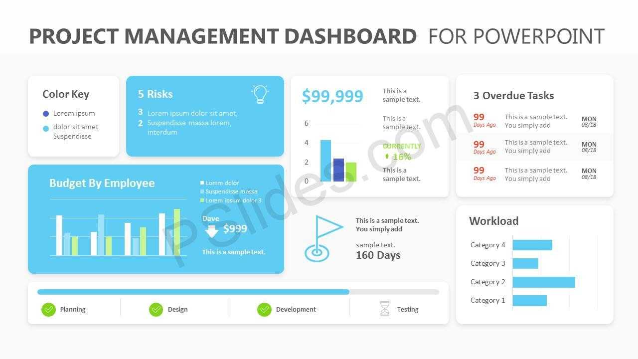 Project Management Dashboard Powerpoint Template – Pslides In Free Powerpoint Dashboard Template