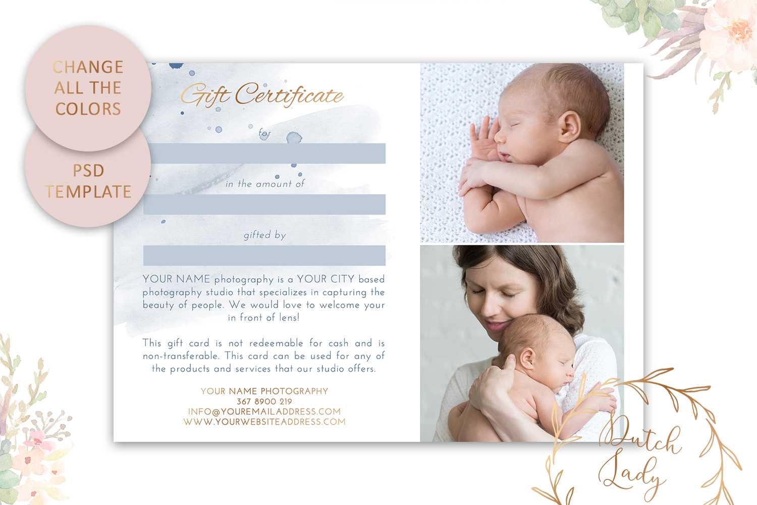 Psd Photography Gift Certificate Card Template 36 – Vsual For Photoshoot Gift Certificate Template
