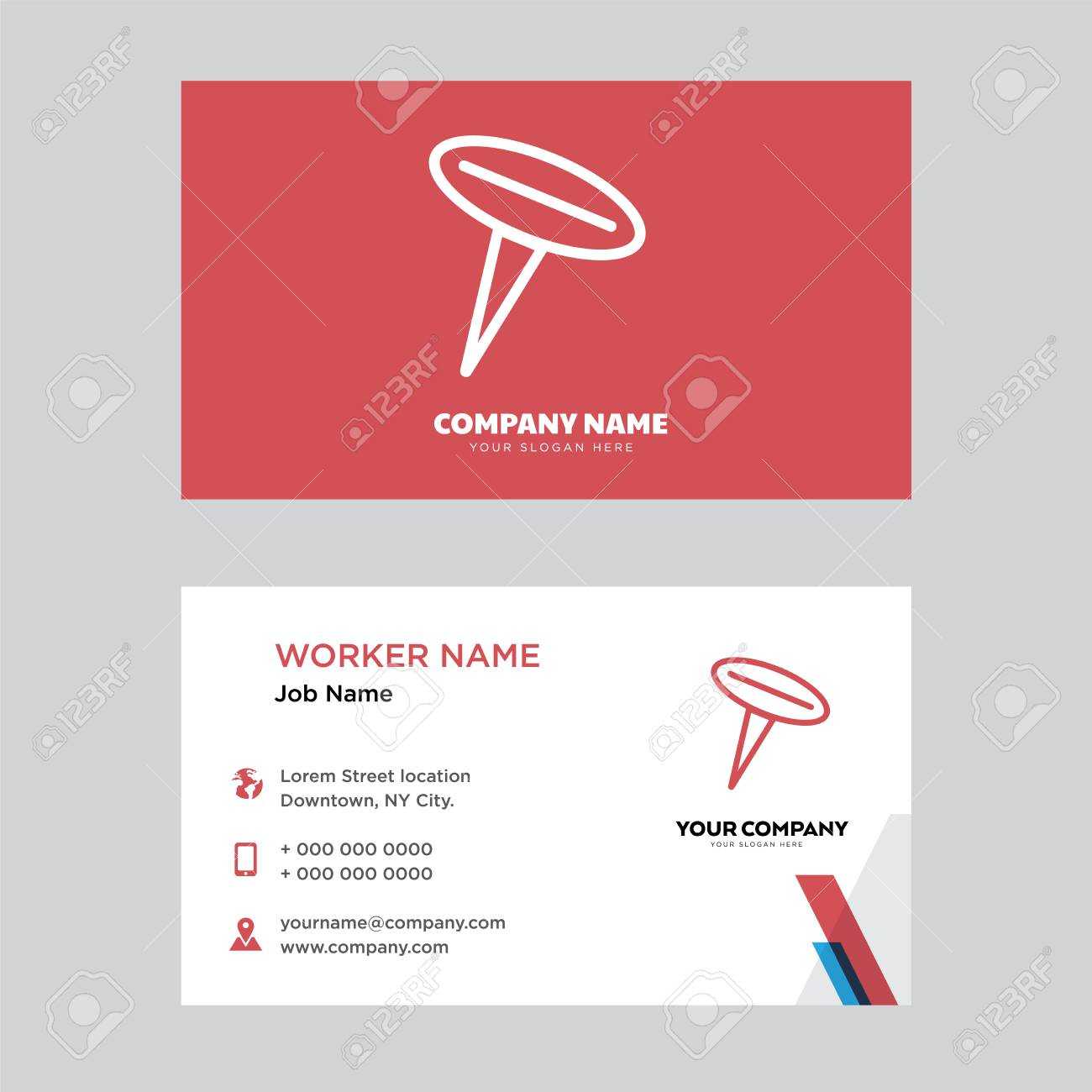 Push Pin Business Card Design Template, Visiting For Your Company,.. With Regard To Push Card Template