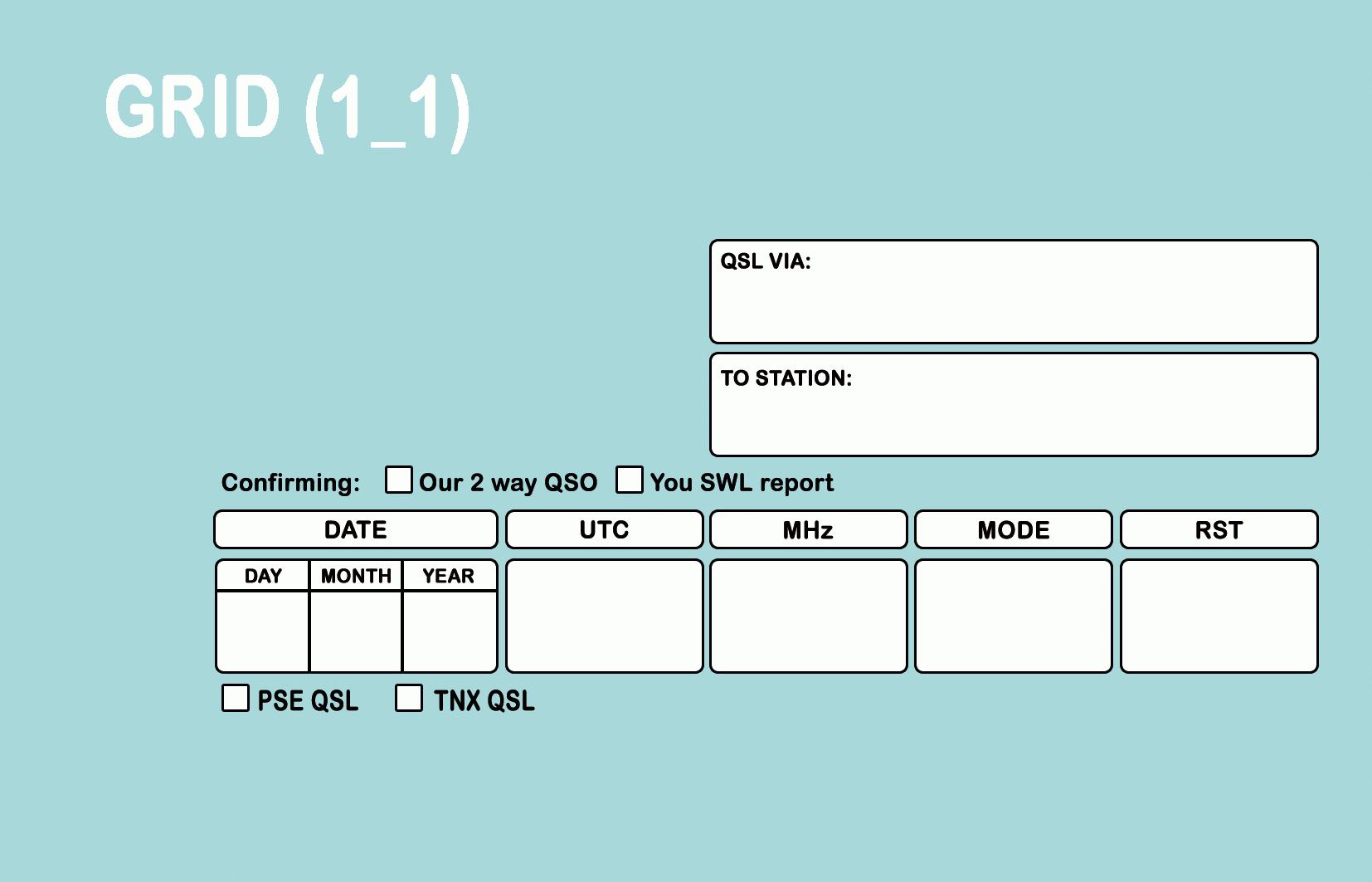 Qsl Revers Design Templates | Qsl Print Service For Qsl Card Template