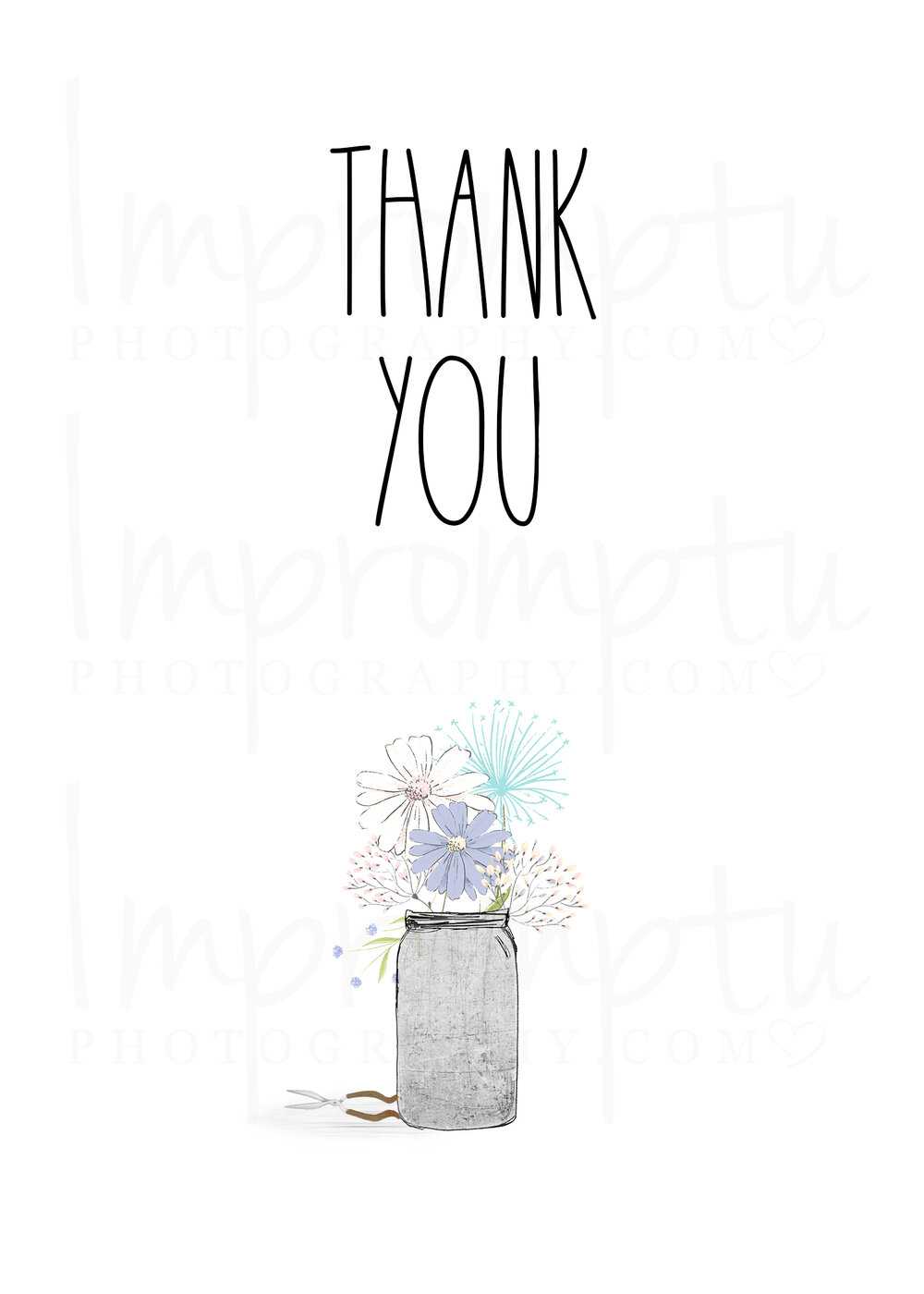 Rae Dunn Inspired Floral Mason Jar Thank You Card — Impromptu Photography Regarding Michaels Place Card Template