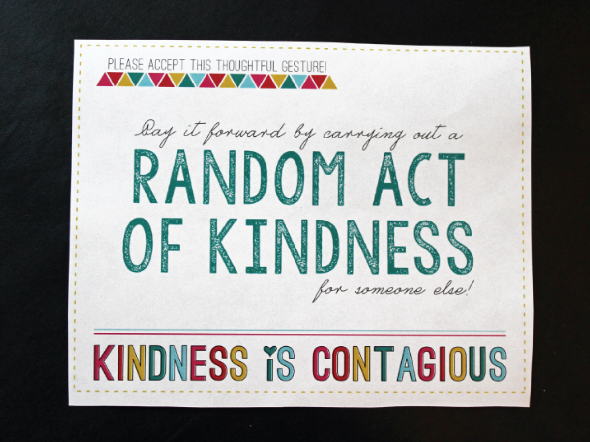 Random Acts Of Kindness Free Printable (Template Card) In Random Acts Of Kindness Cards Templates
