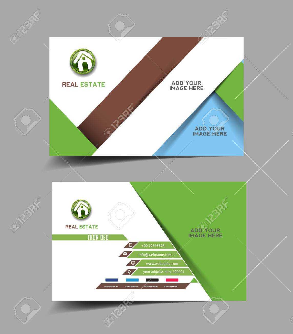 Real Estate Agent Business Card Set Template Intended For Real Estate Agent Business Card Template