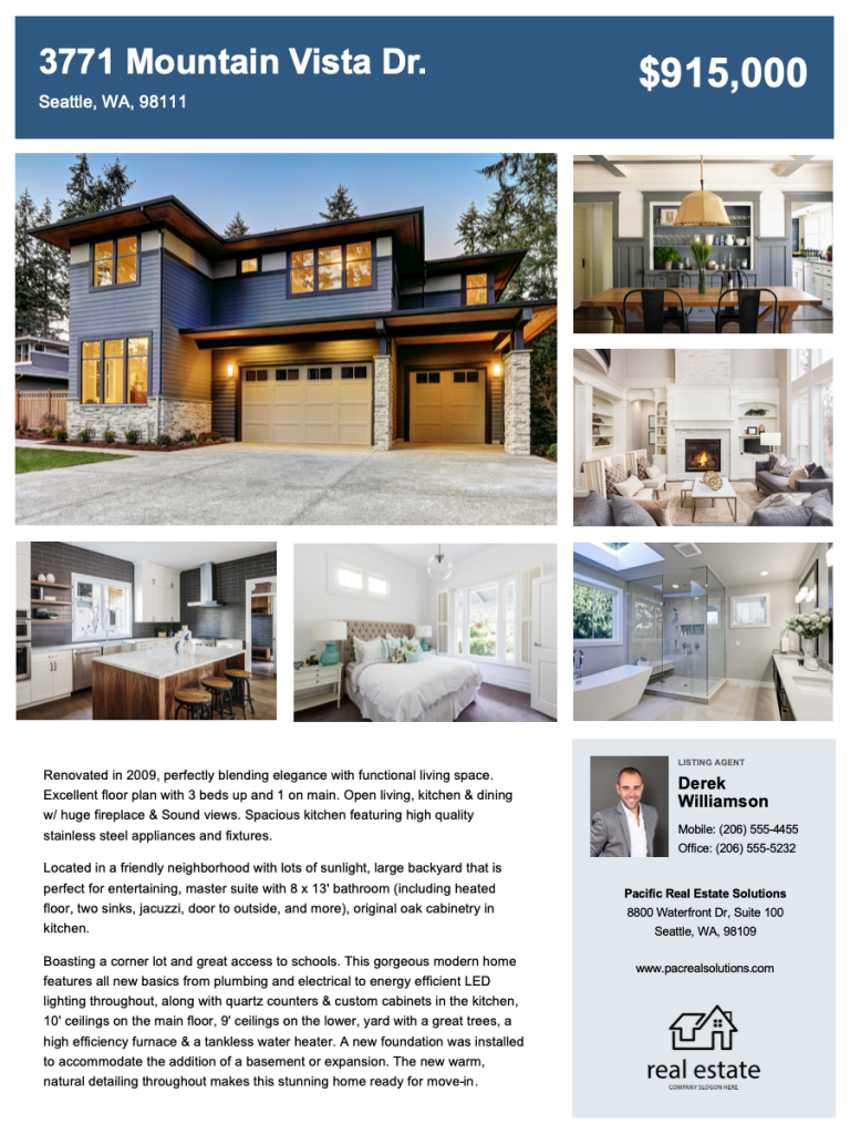 Real Estate Flyer (Free Templates) | Zillow Premier Agent In Open Office Brochure Template