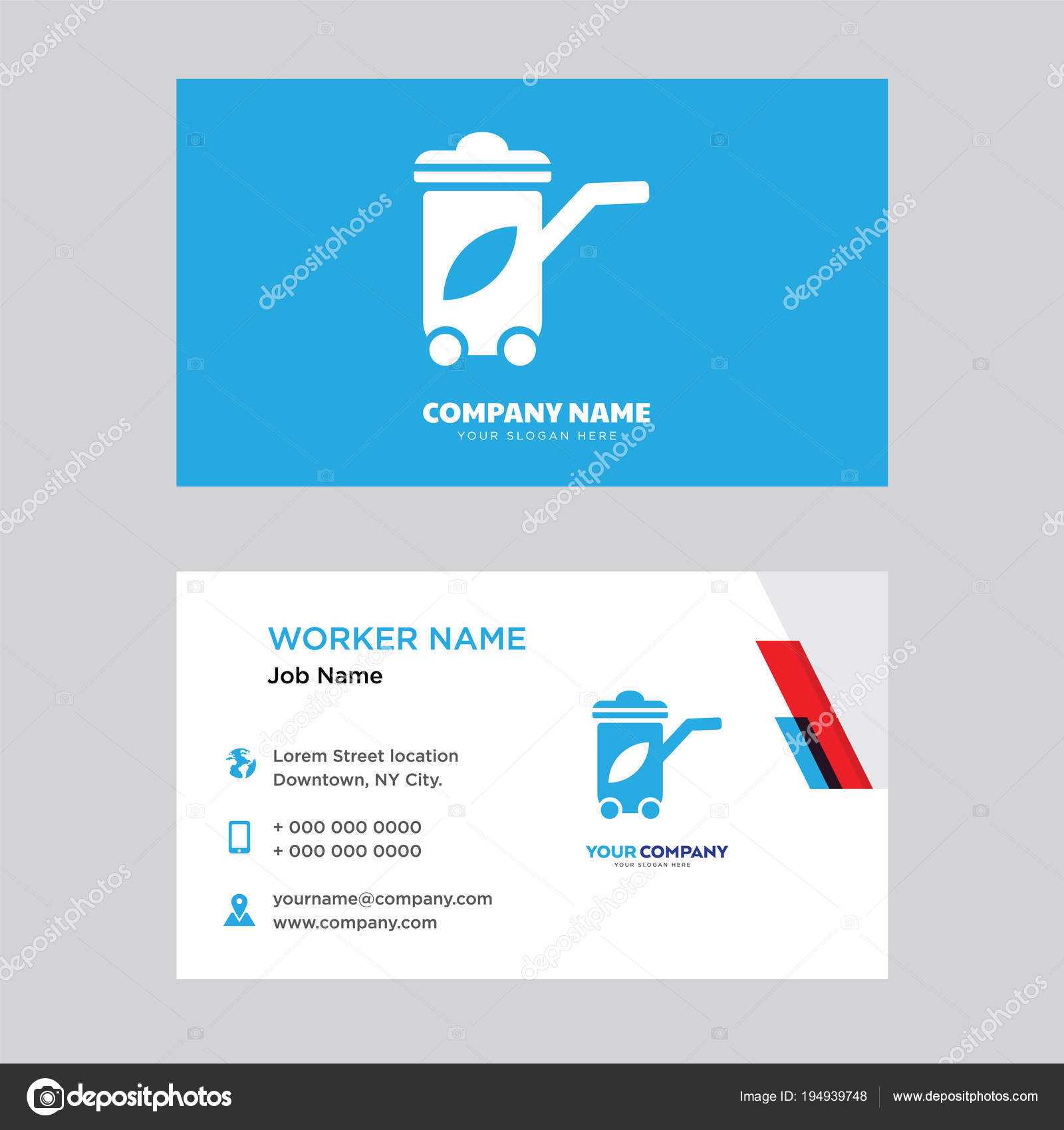 Recycling Bin Business Card Design — Stock Vector With Bin Card Template