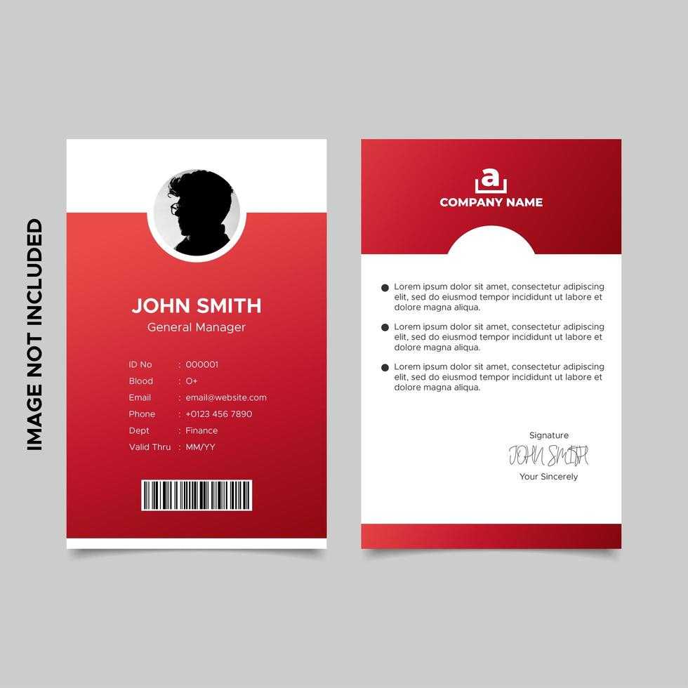 Red Employee Id Card Template – Download Free Vectors Pertaining To Template For Id Card Free Download