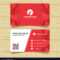 Red Geometric Business Card Template In Template For Calling Card