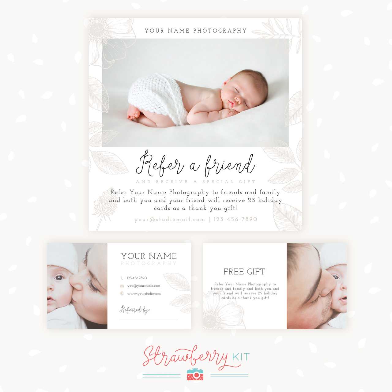 Refer A Friend Photography Template | Bonus Business Cards With Referral Card Template Free