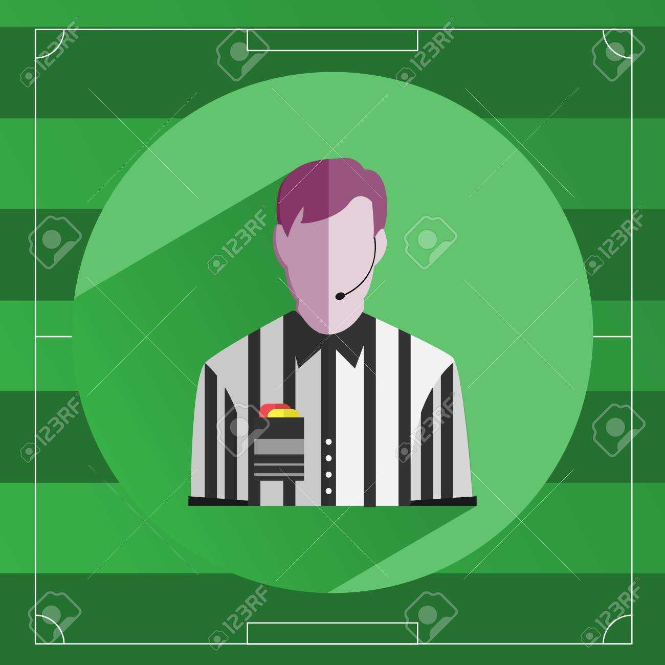 Referee Icon. Referee In Striped Shirt With Red And Yellow Cards.. With Regard To Soccer Referee Game Card Template