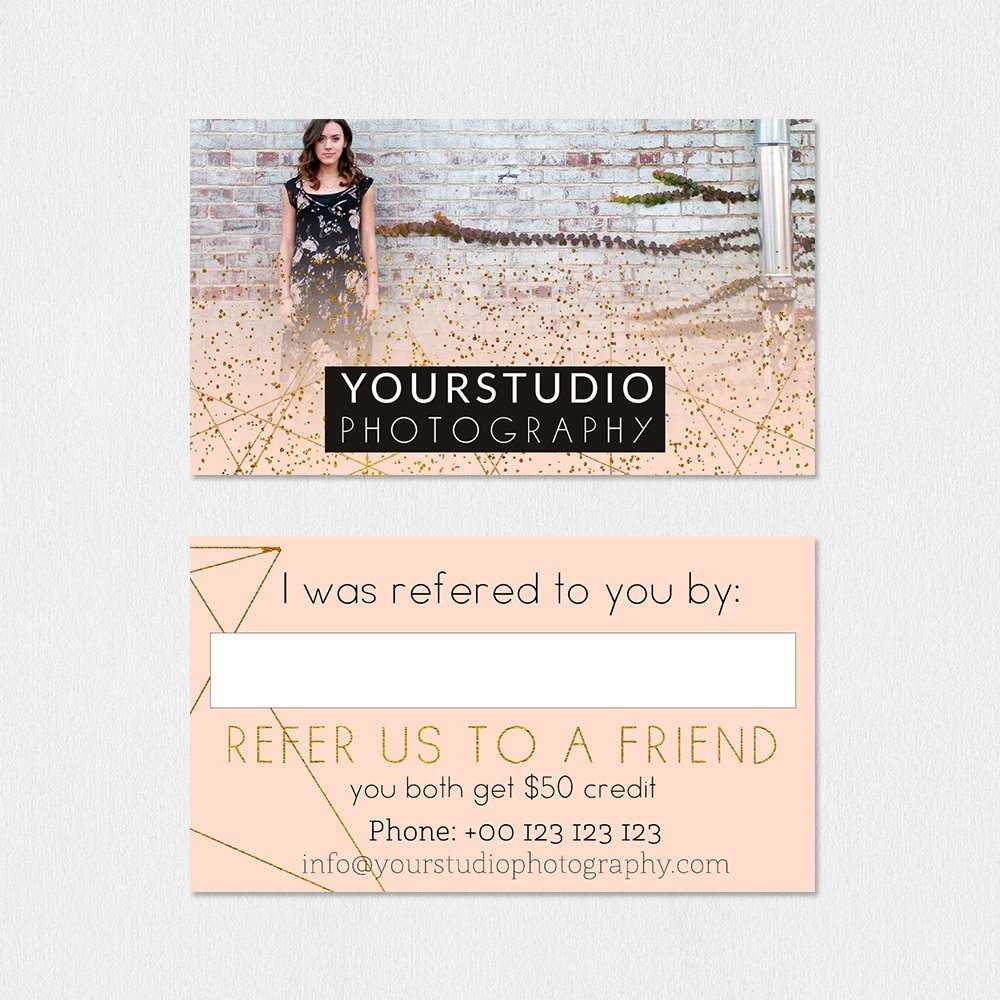Referral Card Template | Pastel Greetings Intended For Photography Referral Card Templates
