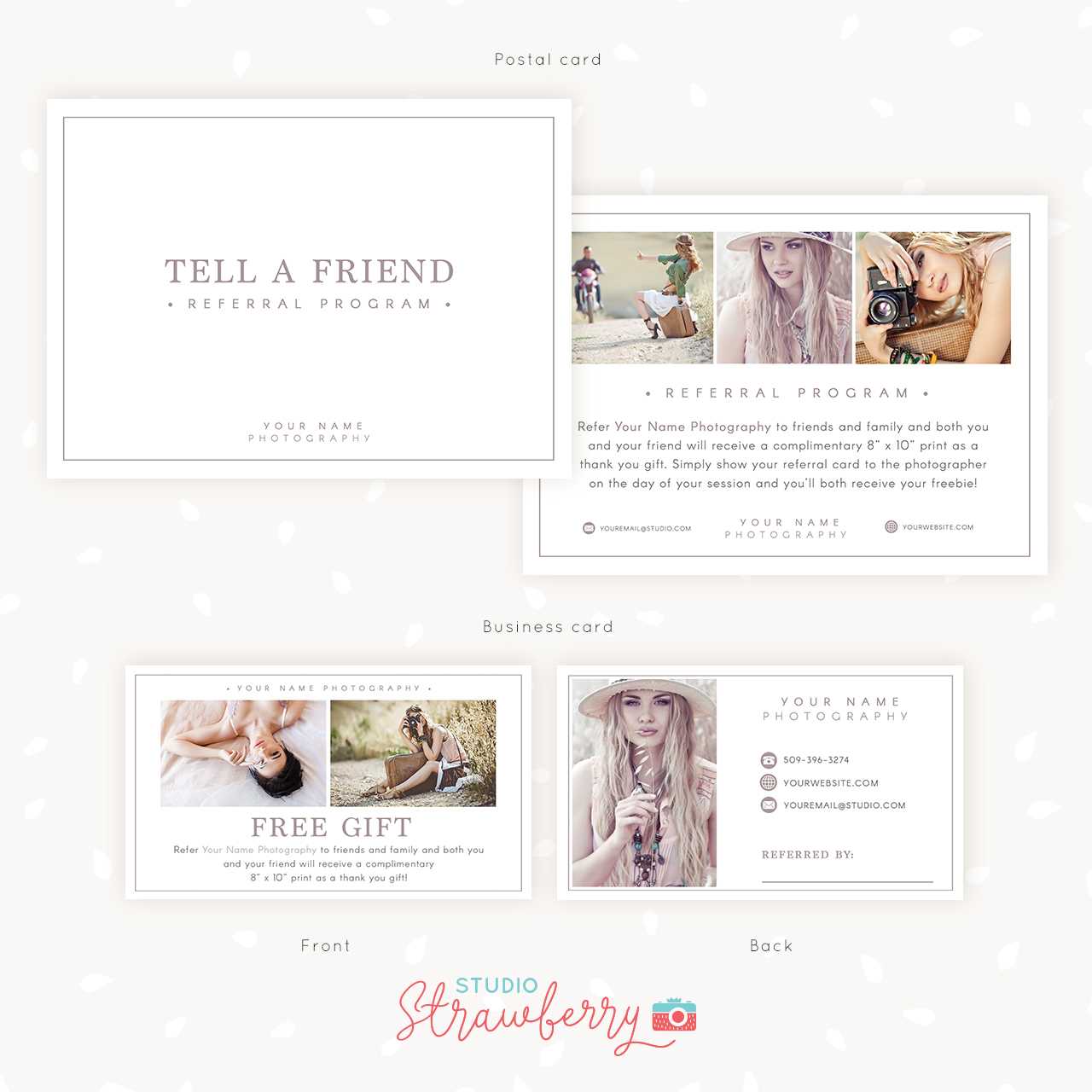 Referral Cards Archives – Strawberry Kit Within Photography Referral Card Templates